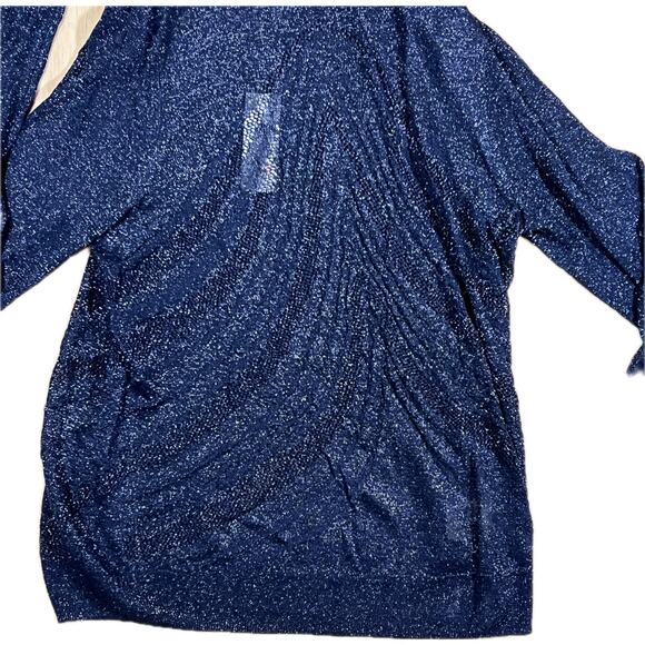 NWT Anthropologie Angel of the North Sheer Metallic Swirl Turtleneck Navy Blue S - Picture 5 of 10